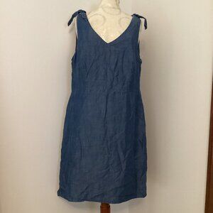 NWT BRAVISSIMO SLEEVELESS DENIM CHAMBRAY SUNDRESS CURVY SIZE 14 CASUAL SUMMER
